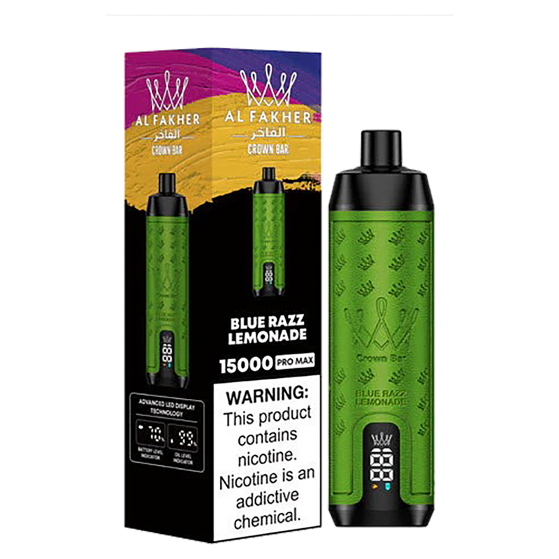 AL Fakher Crown Bar 15000 puffs Pro Max - Blue Razz Lemonade - 5mg - VapeMaroc