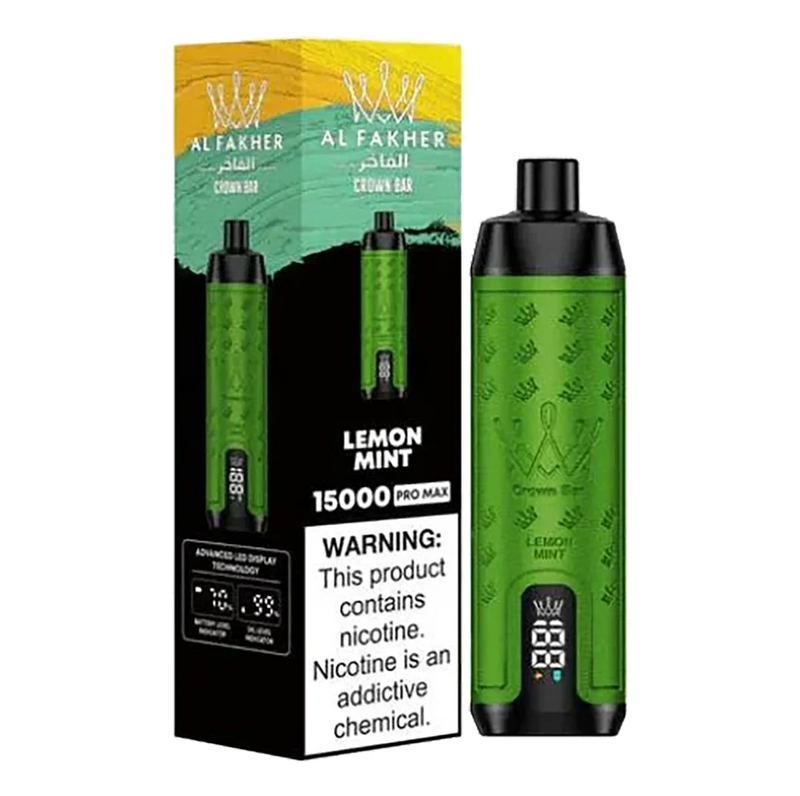 AL Fakher Crown Bar 15000 puffs Pro Max - Lemon Mint - 5mg - VapeMaroc