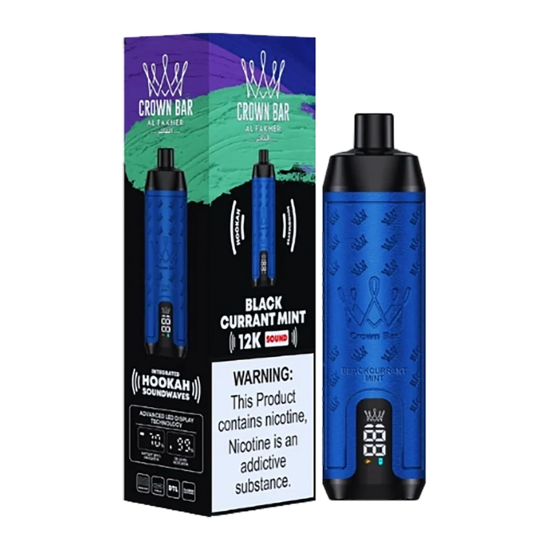 AL Fakher Crown Bar Sound 12000 puffs - Blackurrant Mint - 5mg - VapeMaroc
