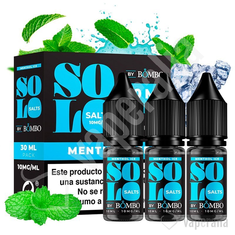 Bombo Solo SALT 10ml - Menthol Ice - 20mg pack de 3 Pieces - VapeMaroc