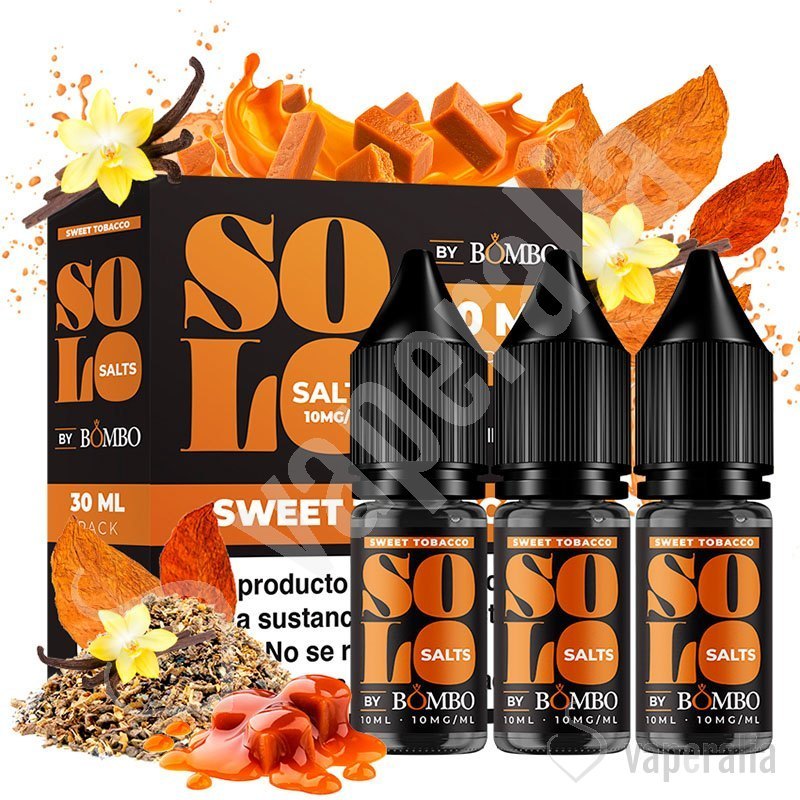 Bombo Solo SALT 10ml - Sweet Tobacco - 20mg pack de 3 Pieces - VapeMaroc