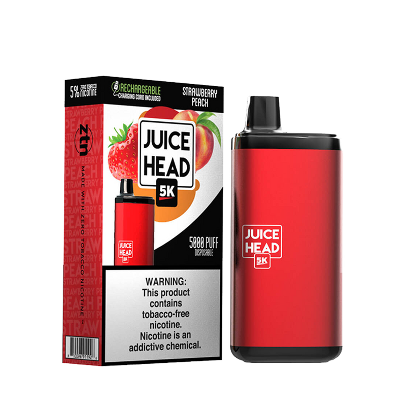 JUICE HEAD BARS FREEZE 5000 Taffs Strawberry Peach E-Cigarette Jetable