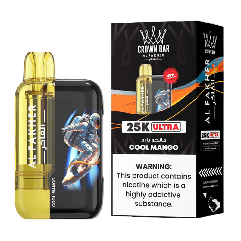 AL Fakher Crown Bar 25K puffs Ultra - Cool Mango - 5mg - VapeMaroc