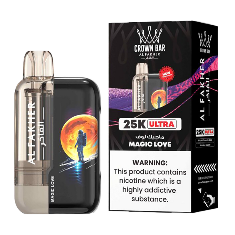 AL Fakher Crown Bar 25K puffs Ultra - Magic Love - 5mg - VapeMaroc