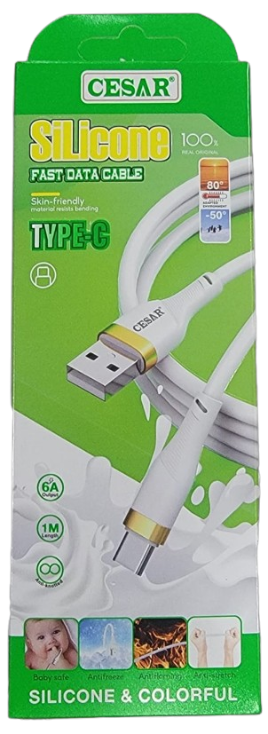 Cable de charge en silicone USB-C Cesar - VapeMaroc