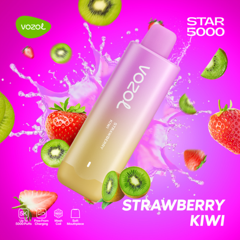 Vozol Star 5000 Puffs - Strawberry Kiwi - 5%