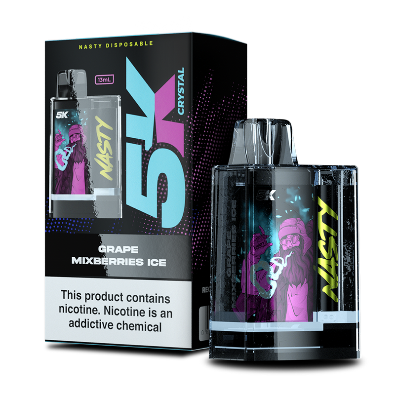Nasty 5K Crystal - GRAPE MIXEBERRIES ICE 5000 puffs 5%