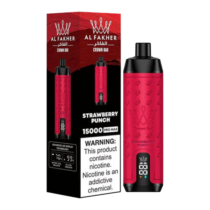 AL Fakher Crown Bar 15000 puffs Pro Max - Strawberry Punch - 5mg - VapeMaroc