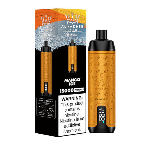 AL Fakher Crown Bar 15000 puffs - Mango Ice - 5mg - VapeMaroc