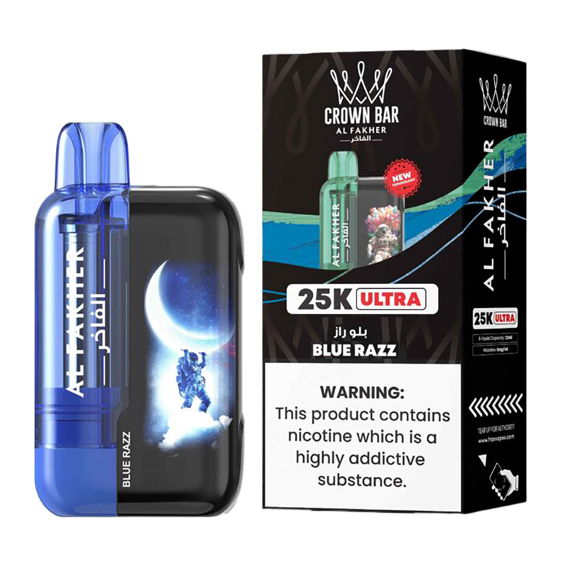 AL Fakher Crown Bar 25K puffs Ultra - Blueberry Raspberry - 5mg - VapeMaroc