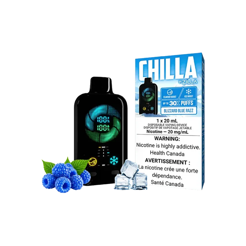 CHILLA by ZILLA 30K - Blizzard Blue Razz - 2%