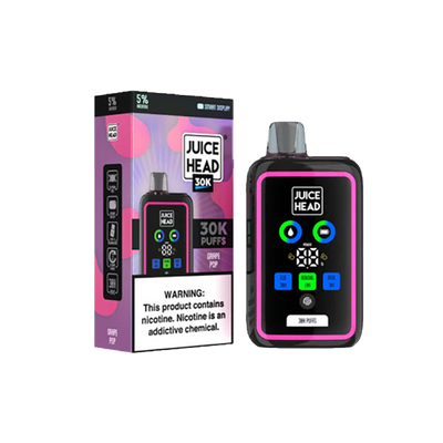 JUICE HEAD 30K Puffs - Grape Pop Ice - 5%