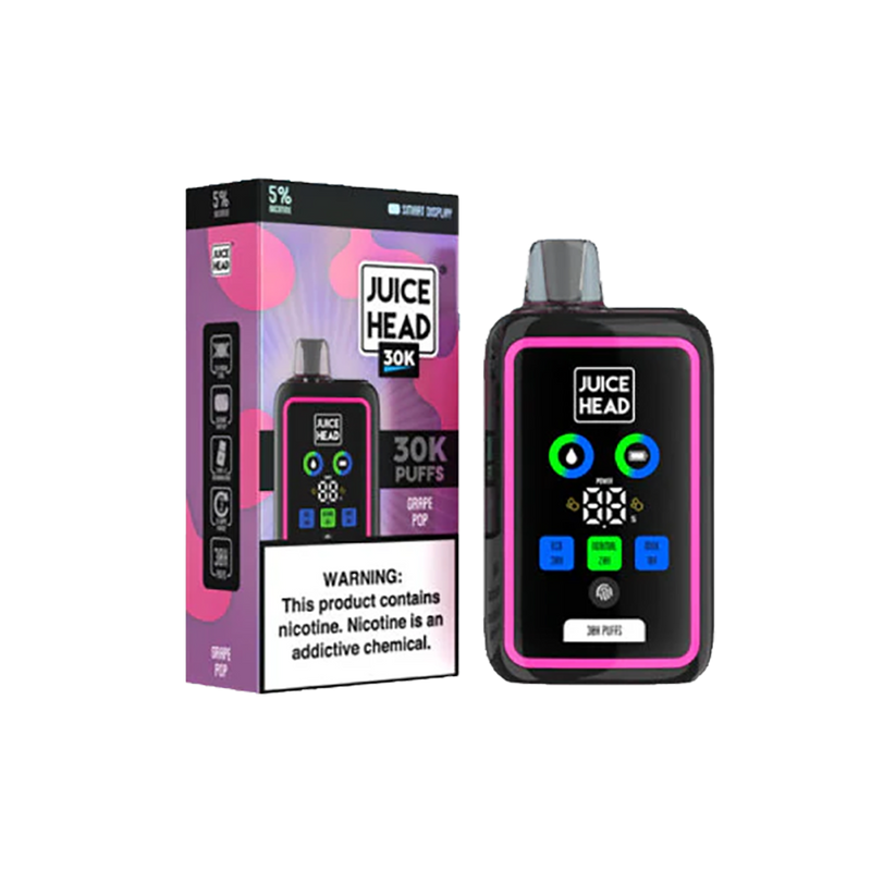 JUICE HEAD 30K Puffs - Grape Pop Ice - 5%