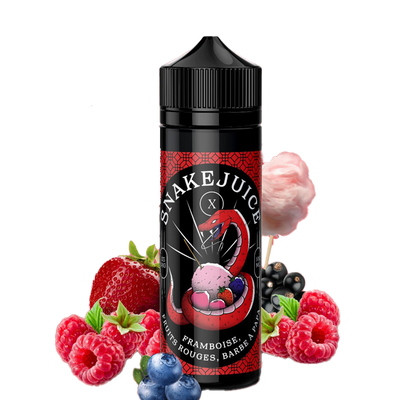 Snake Juice 100ml - Framboise Fruits Rouges Barbe A Papa - 3mg