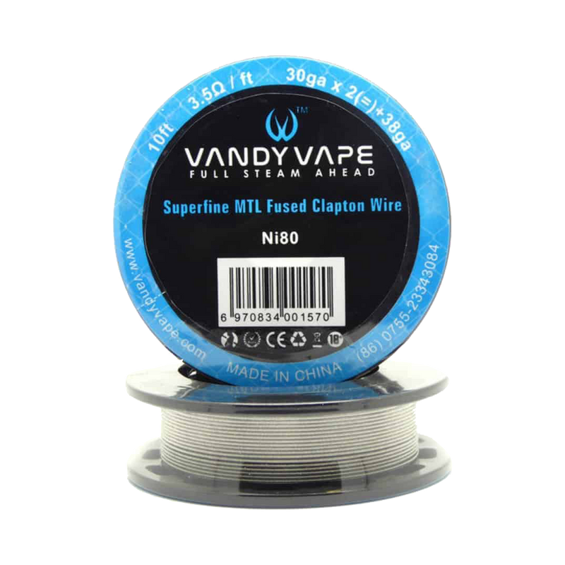 Vandy Vape Superfine Mtl Fused Clapton Wire Ni80 30Ga * 2+38Ga - VapeMaroc