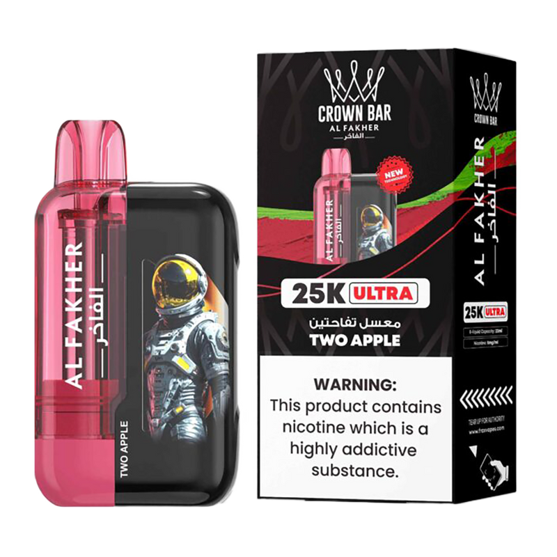 AL Fakher Crown Bar 25K puffs Ultra - Two Apples - 5mg - VapeMaroc