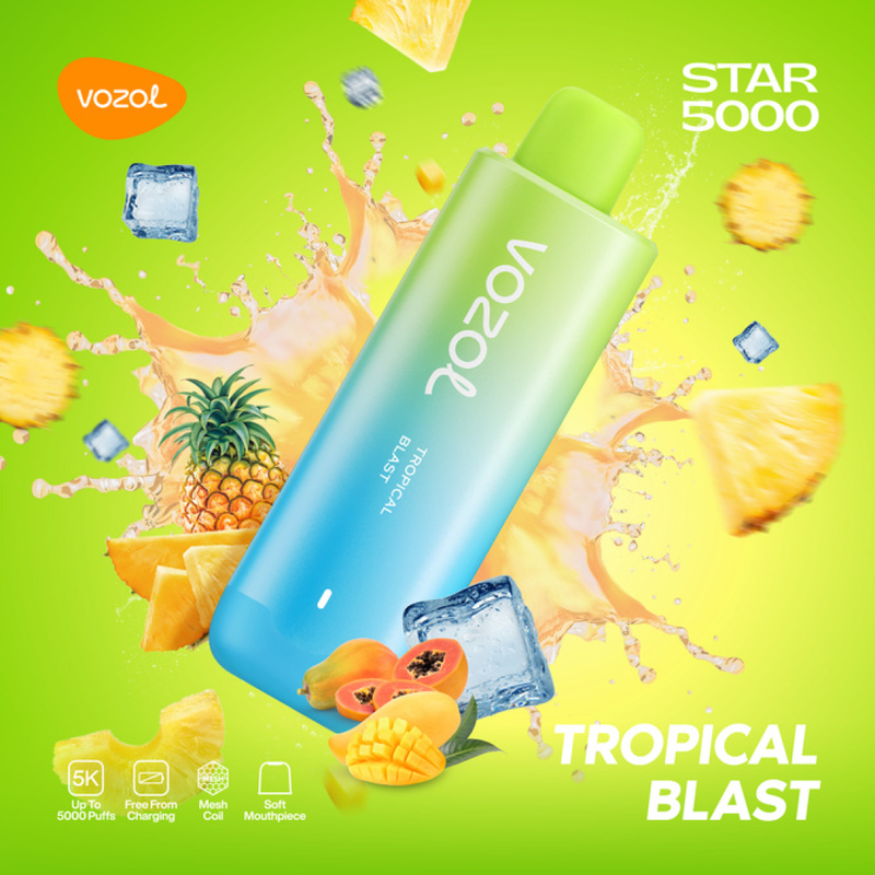 Vozol Star 5000 Puffs - Tropical Blast - 5%