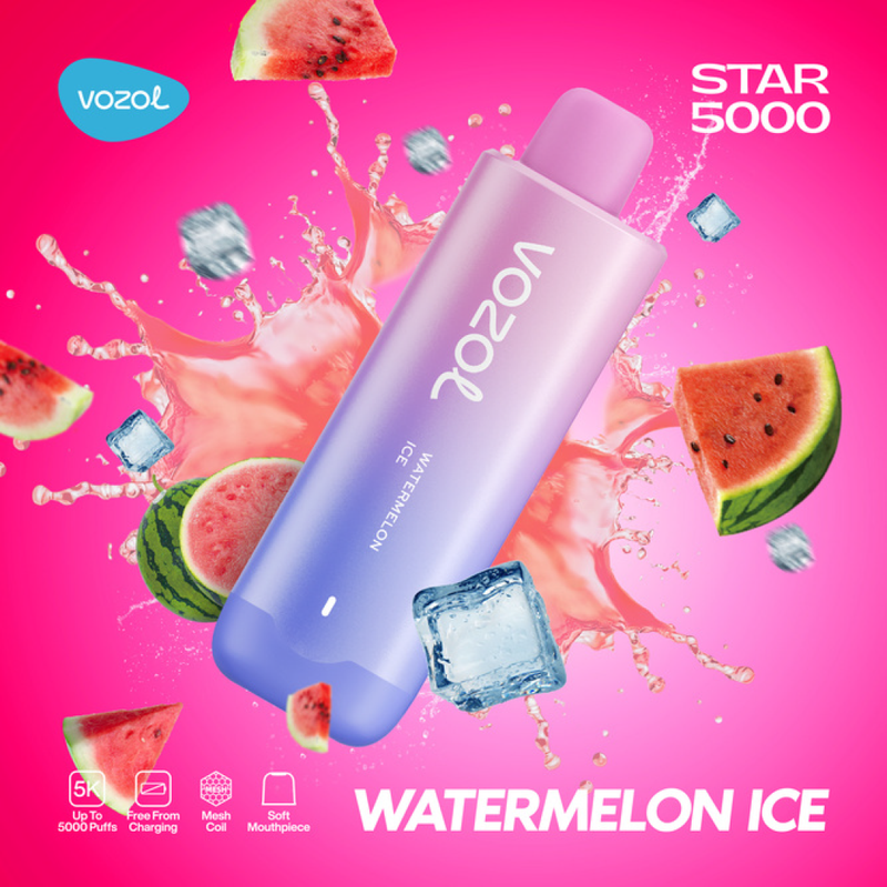 Vozol Star 5000 Puffs - Watermelon Ice - 5%